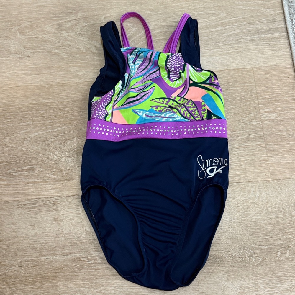 GK Kids Leotard with Purple and Green Accents